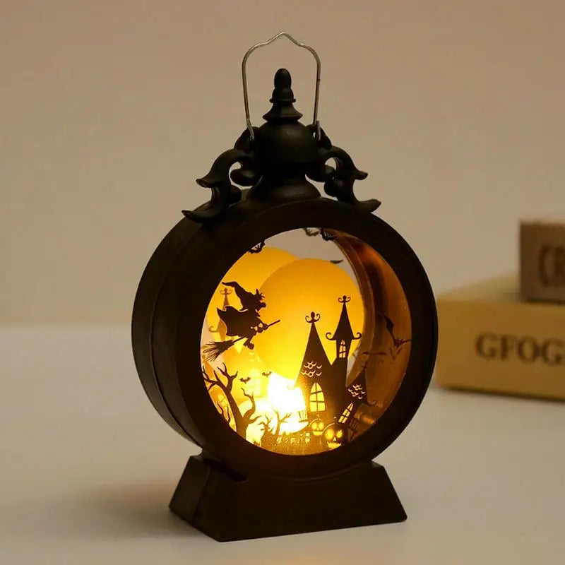 Halloween Lantern Halloween Decor Retro Decor Battery Lantern Flameless LED Candle Lantern Halloween Vintage Lantern ﻿