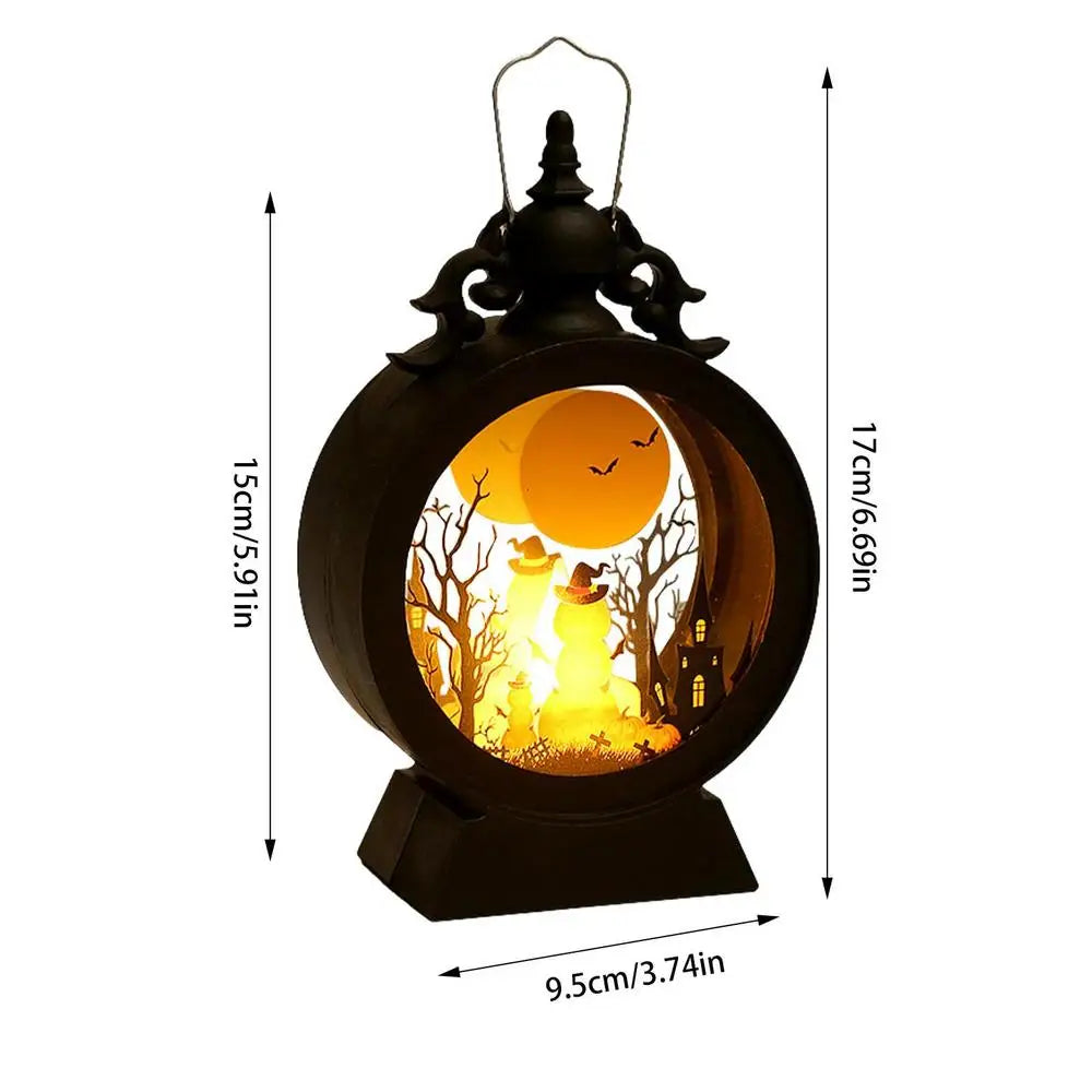 Halloween Lantern Halloween Decor Retro Decor Battery Lantern Flameless LED Candle Lantern Halloween Vintage Lantern ﻿