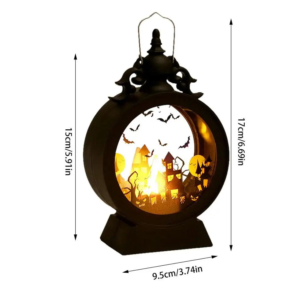 Halloween Lantern Halloween Decor Retro Decor Battery Lantern Flameless LED Candle Lantern Halloween Vintage Lantern ﻿