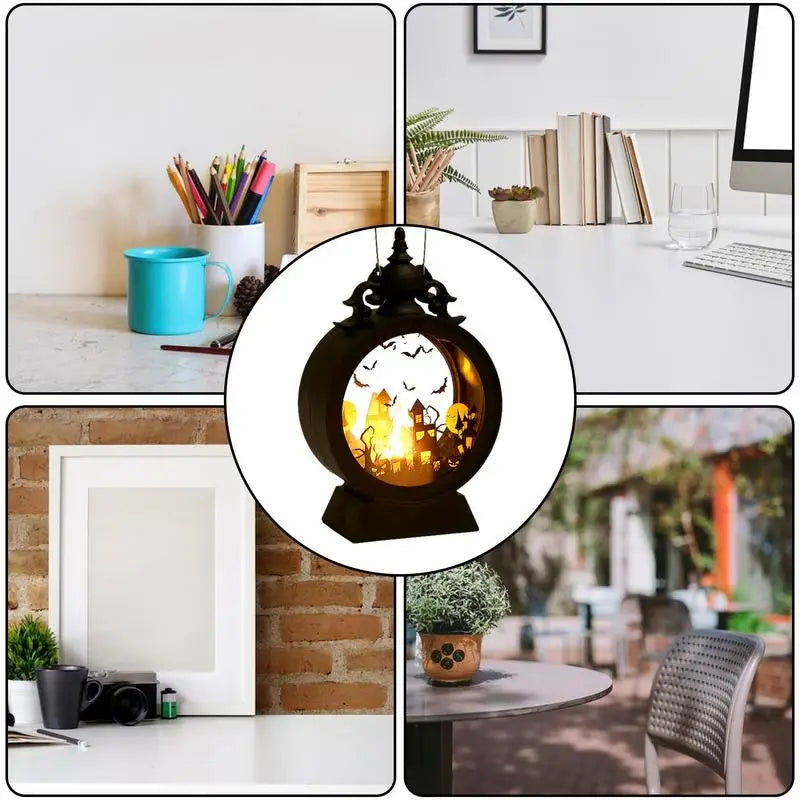 Halloween Lantern Halloween Decor Retro Decor Battery Lantern Flameless LED Candle Lantern Halloween Vintage Lantern ﻿